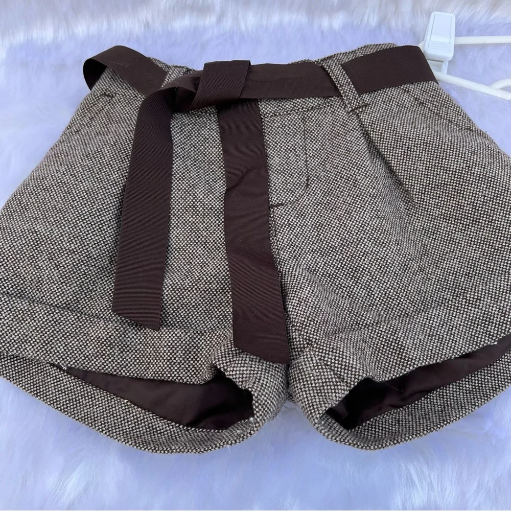 Gymboree Girls‎ Brown Tweed Shorts Size 6 Ribbon Waist